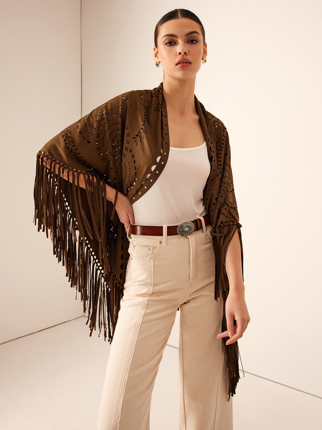 Boheme Boş Detaylı Şal, püsküllü tasarım, Svelte Chic