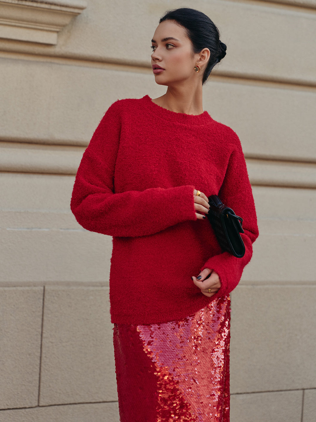 Şık Yün Karışımlı Rahat Kazak - Svelte Chic