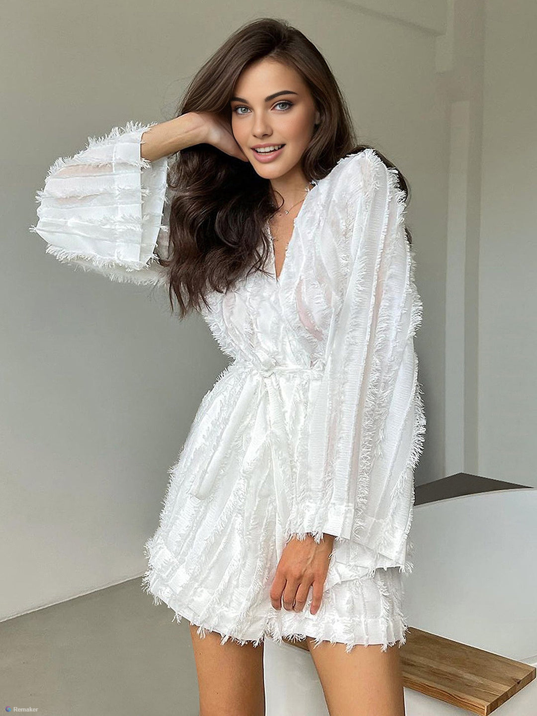 Günlük Tüylü Trim Şort Takımı, Svelte Chic