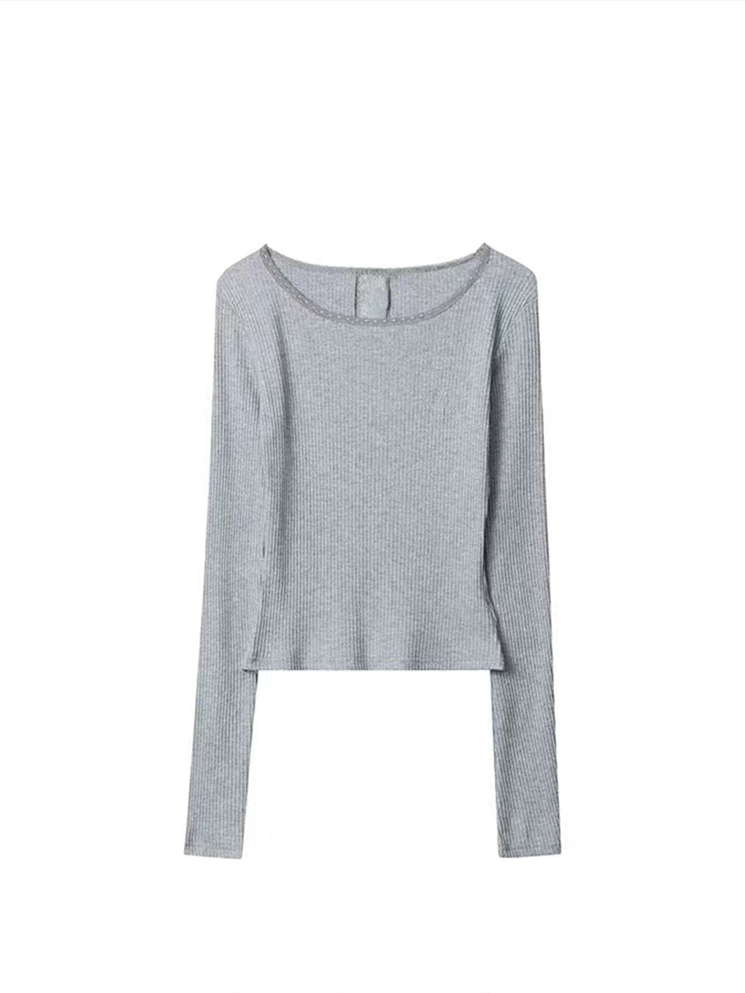 Kanalı Düz Panel Dantel Dar Bluz, Svelte Chic