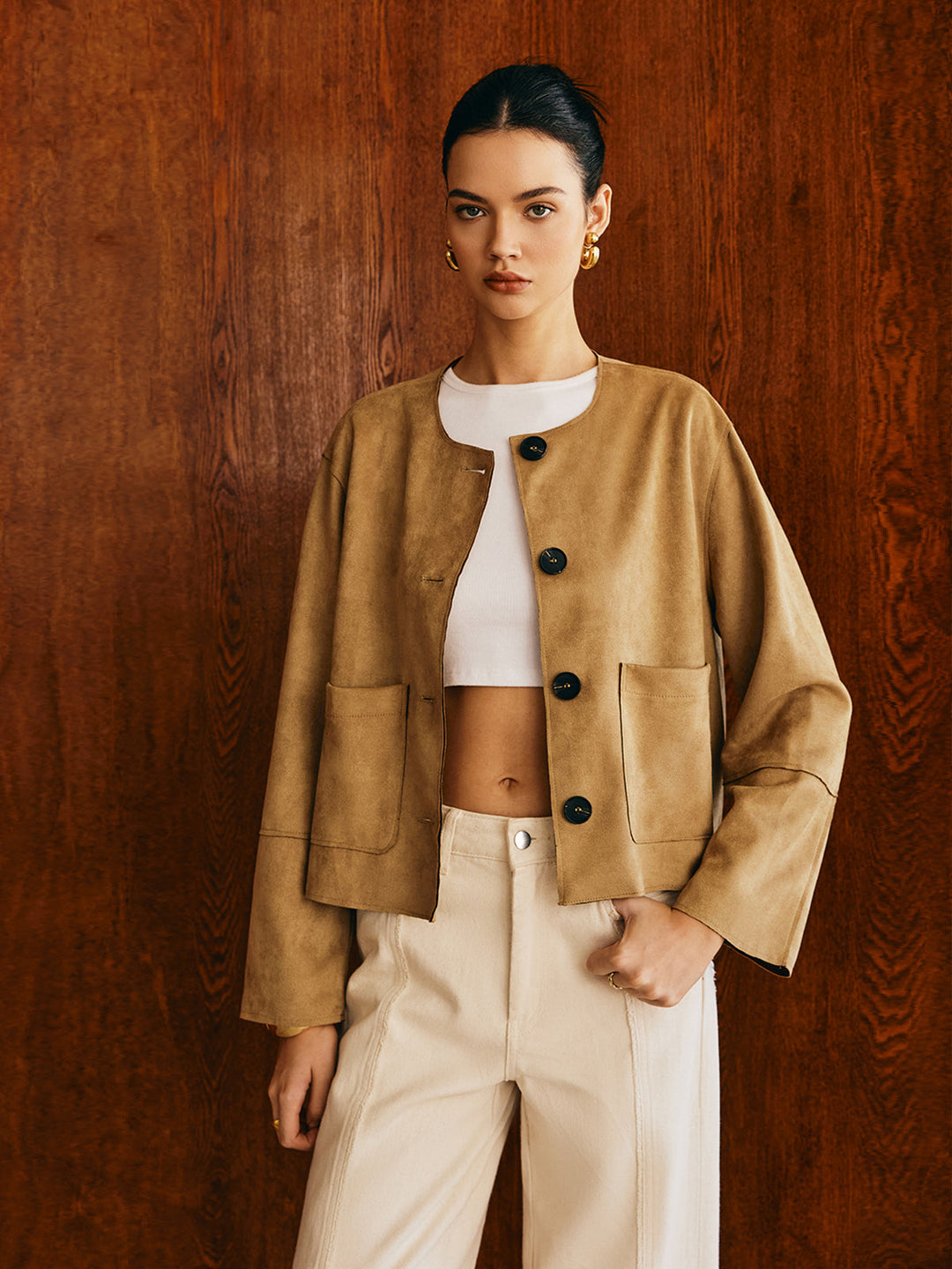 Büyük Cepli Süet Ceket, Svelte Chic koleksiyonundan