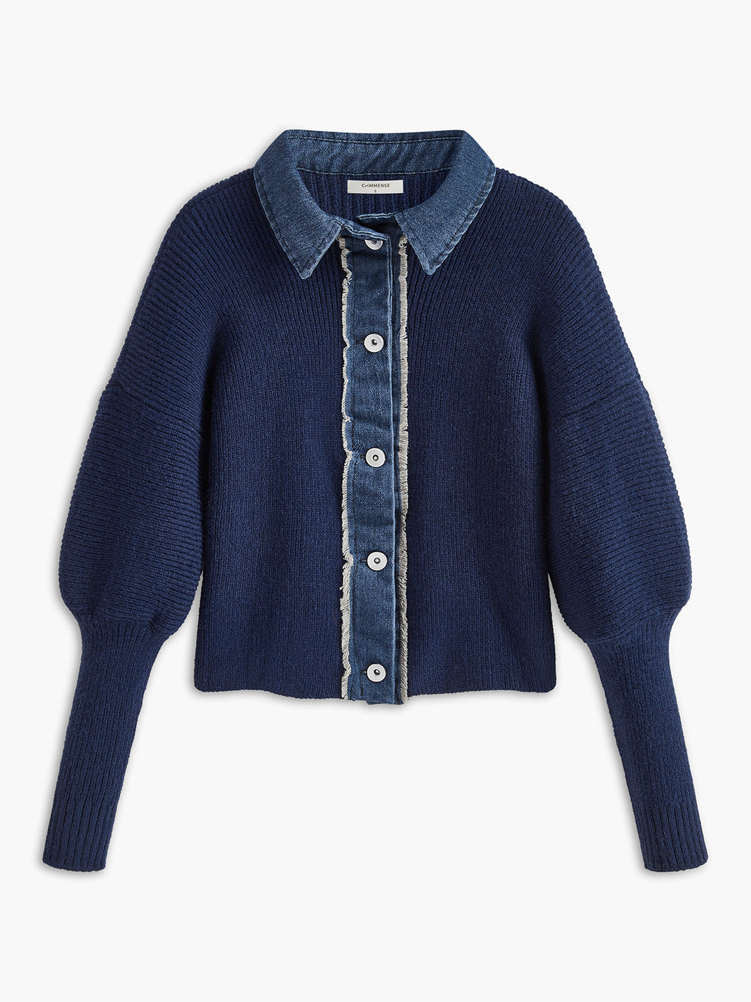 Pencere Yaka Esnek Düğmeli Triko Üst - Svelte Chic