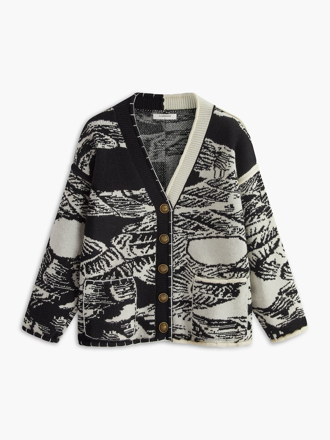 Vintage Printed Oversize Knit Outwear ürünü