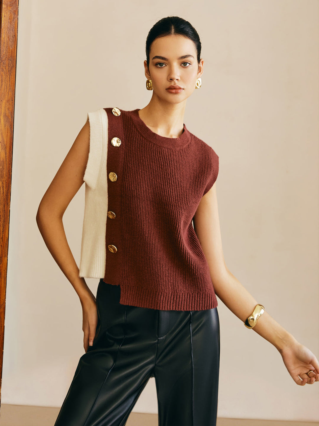 Renk bloklu süveter, Svelte Chic tarafından tasarlanmış