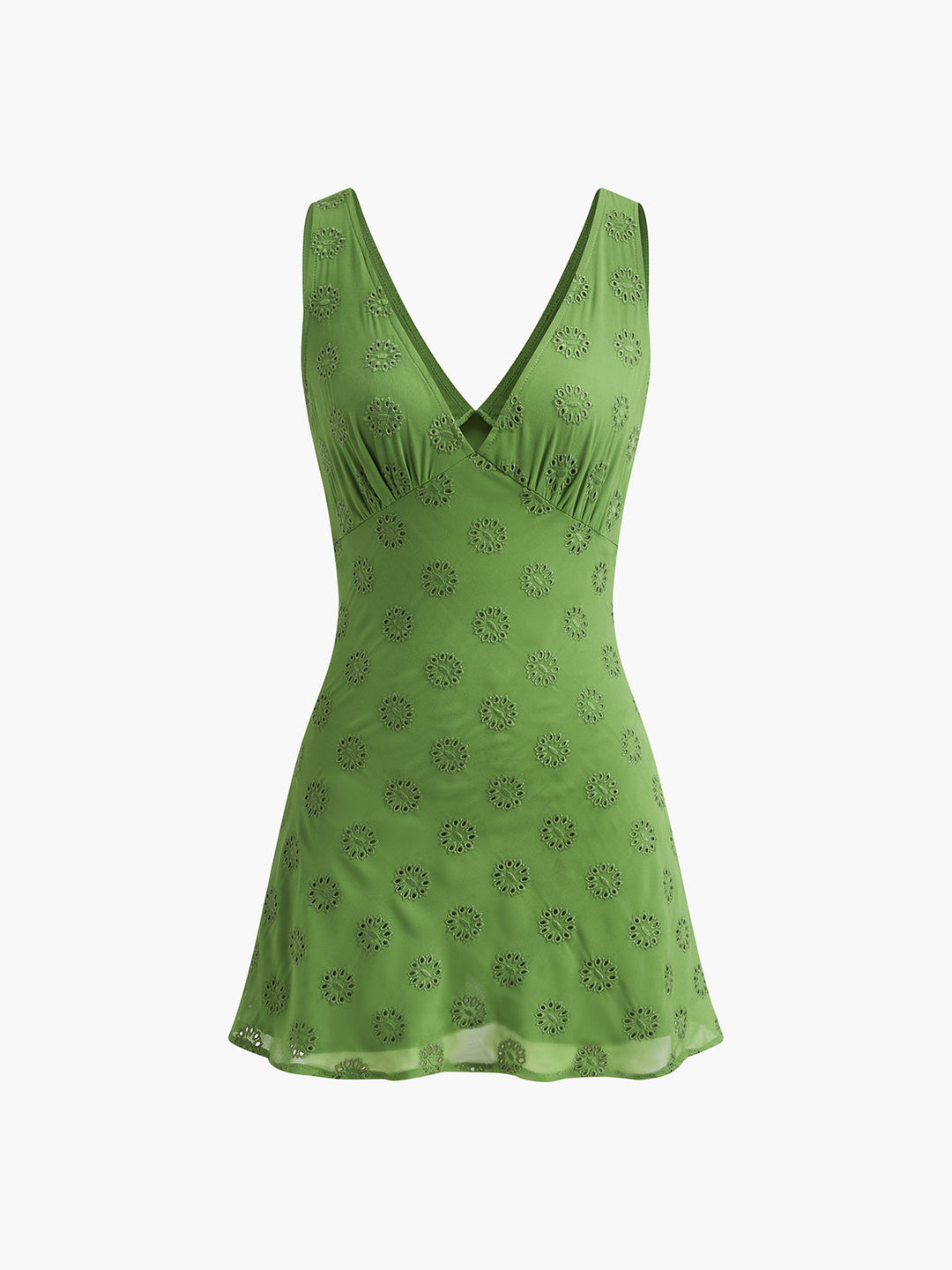 Pamuk karışımlı ipli V yaka elbise