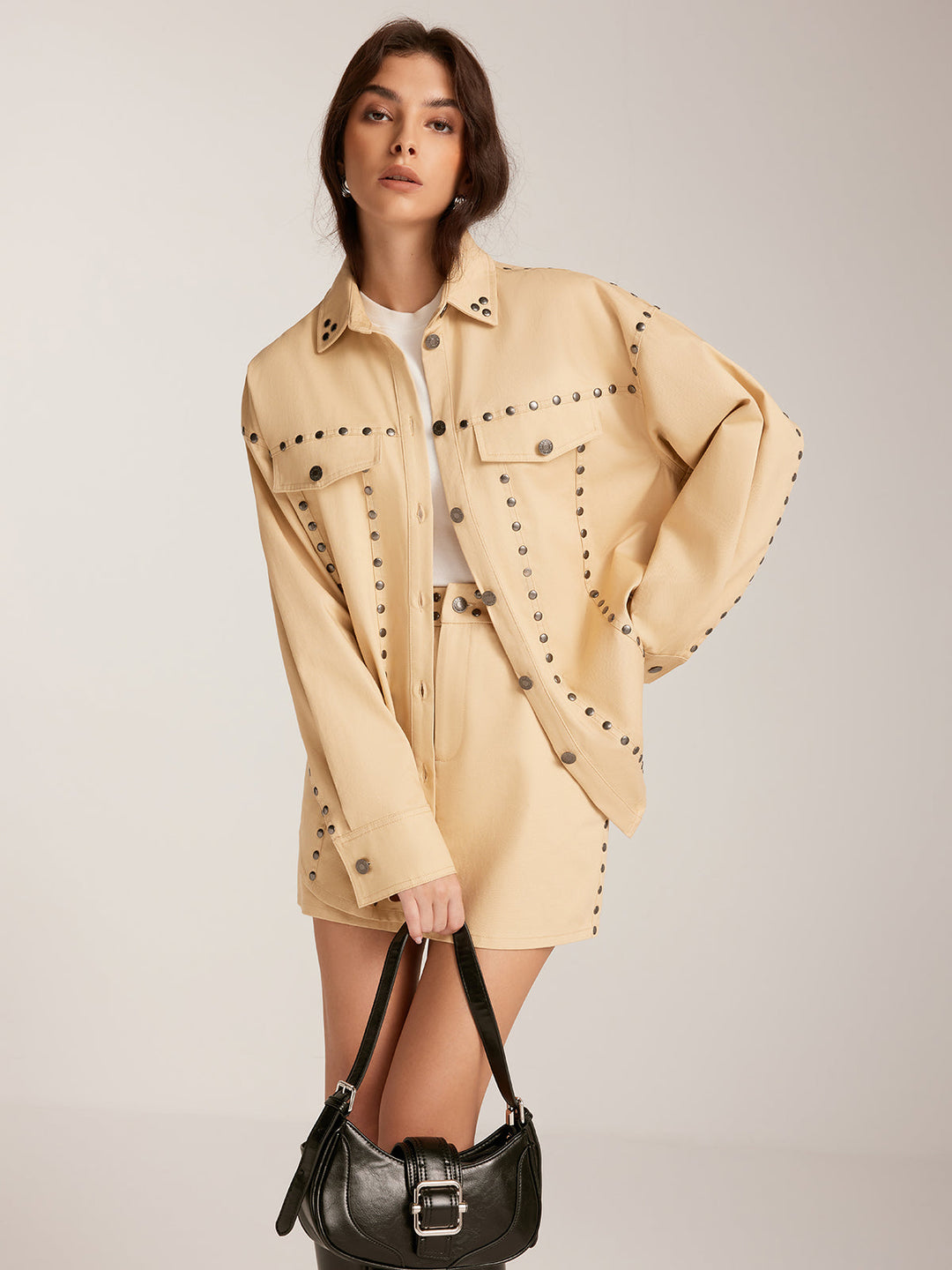 Pamuklu Düğmeli Polo Ceket, Svelte Chic