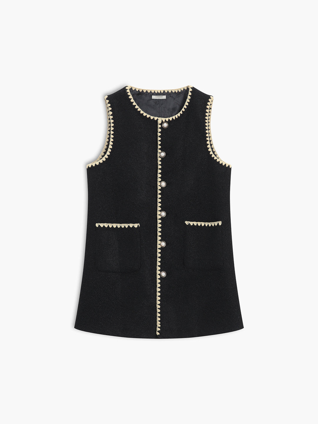 Kontrast detaylı mini yelek elbise, Svelte Chic