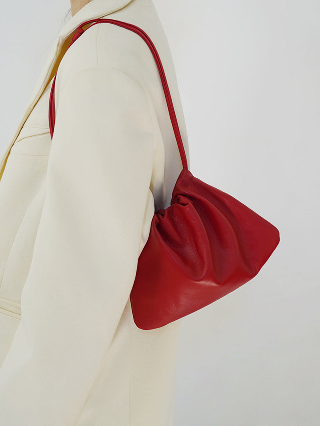 Svelte Chic Küçük Kordonlu Pileli Bulut Çantası