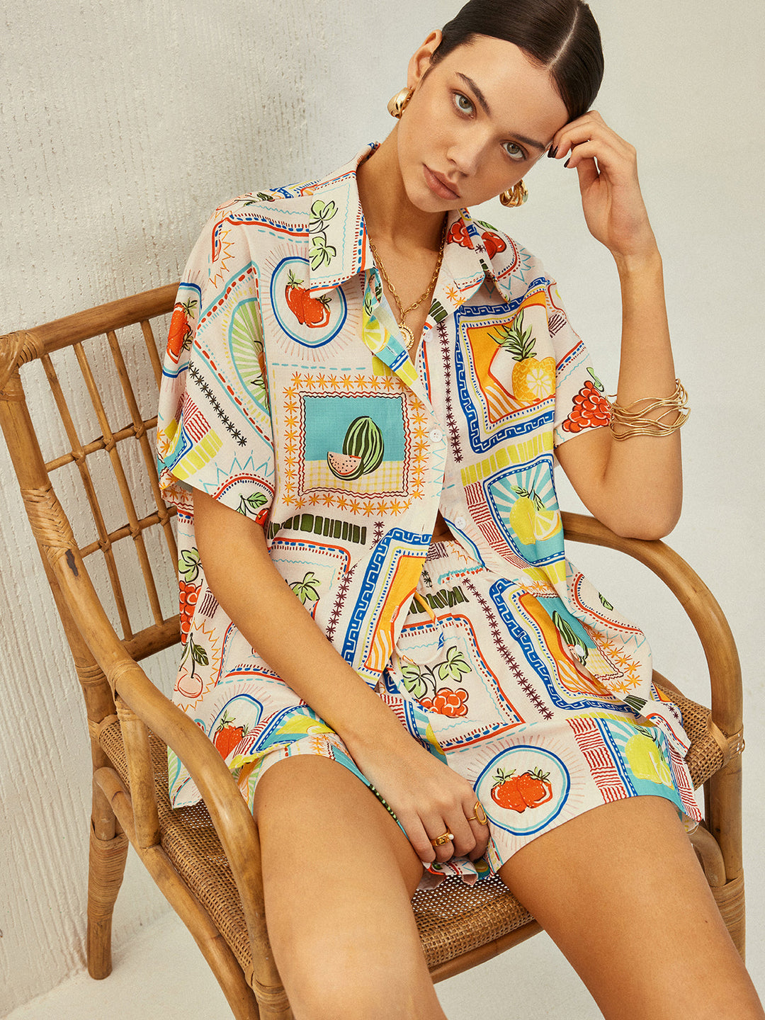 Meyve Desenli Şort Takımı - Svelte Chic