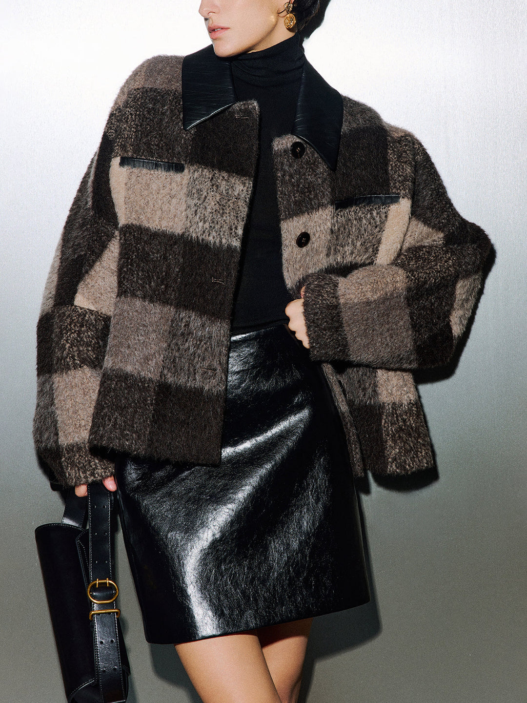 PU Deri A-Line Etek, modern ve şık tasarım