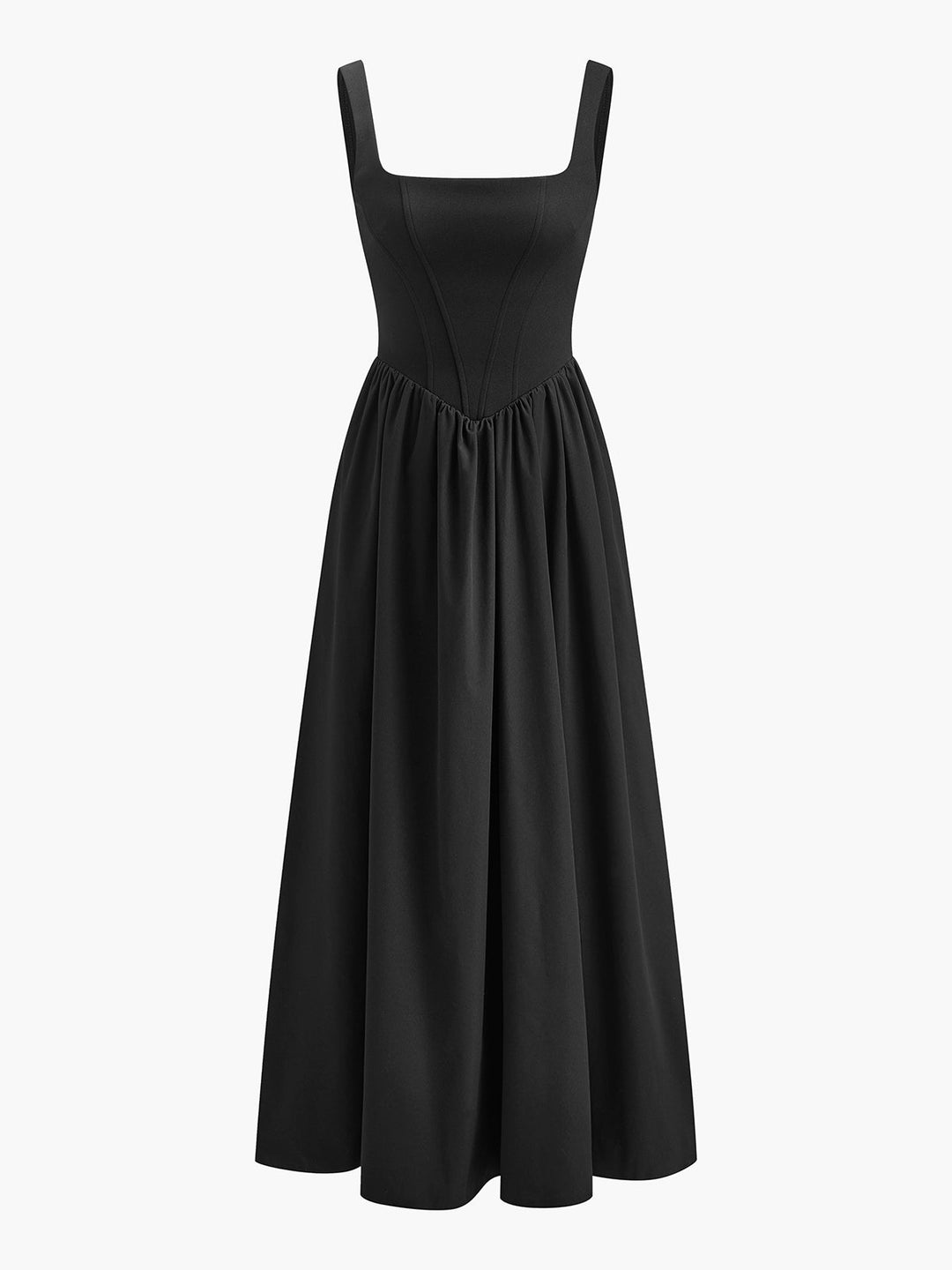 Şık Plise Fermuarlı Askılı Elbise - Svelte Chic