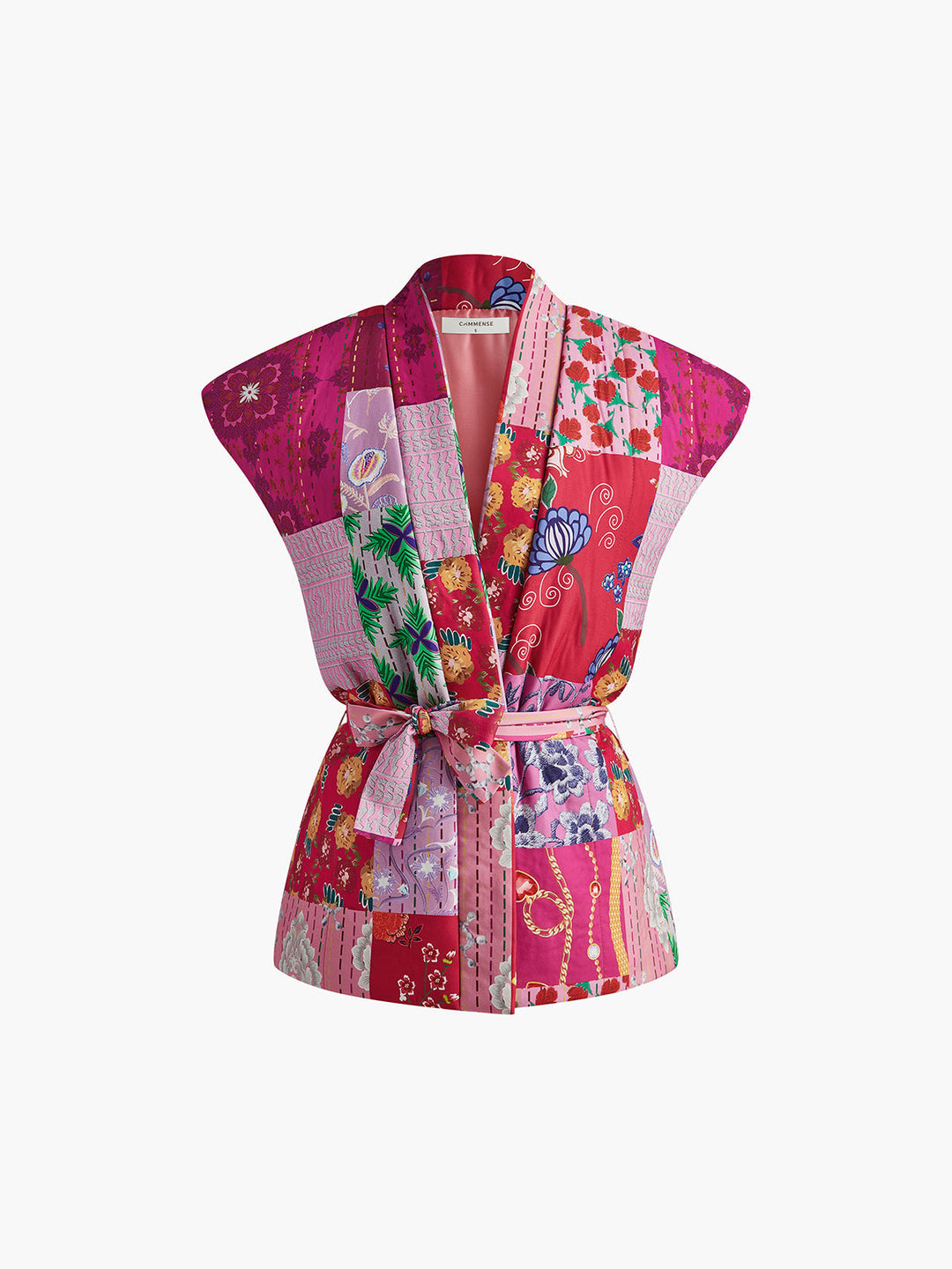 Kısa Kol Bohem Desenli Kemerli Yelek, Svelte Chic