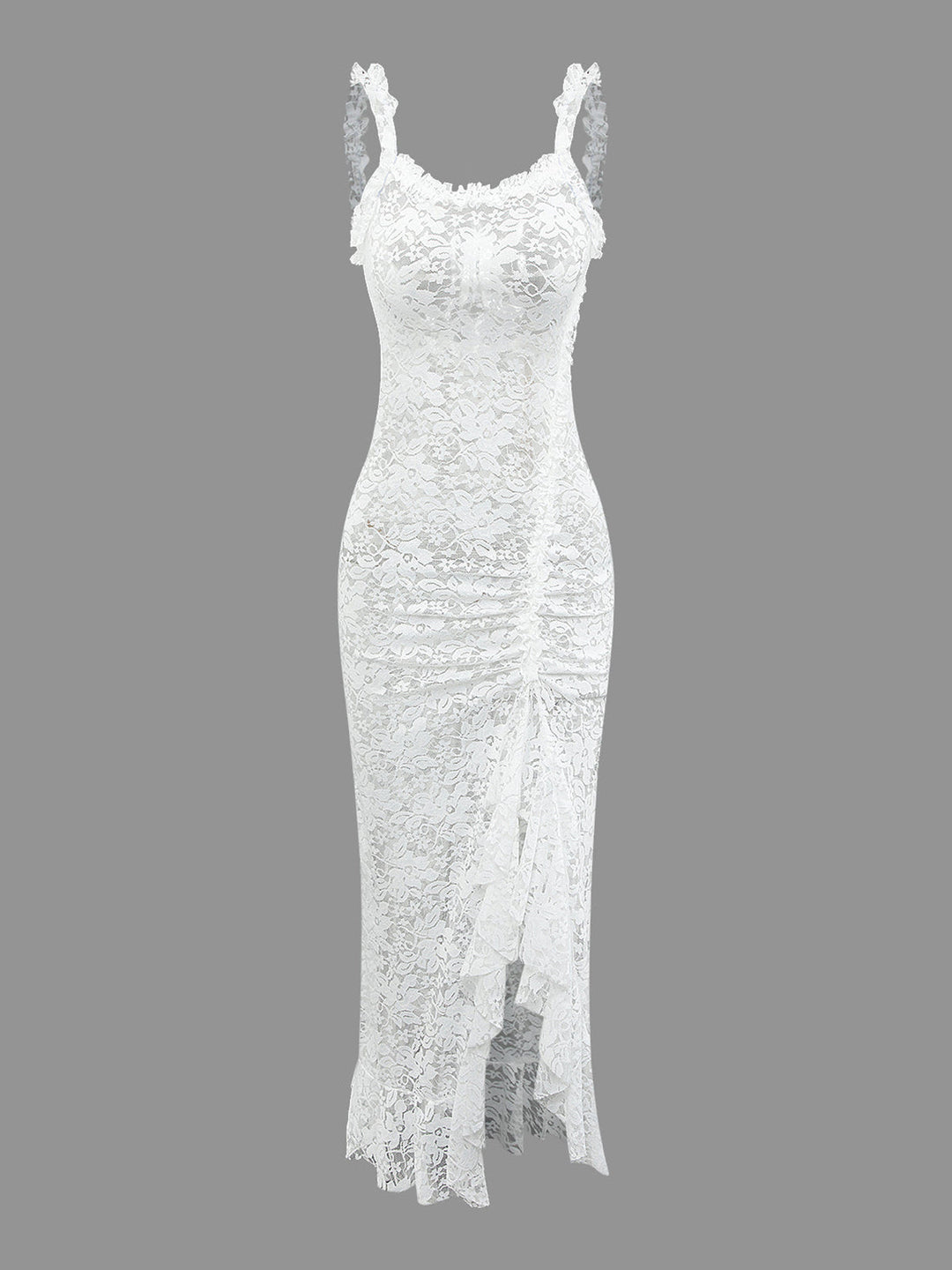 Dantelli katı sırtı açık elbise, Svelte Chic