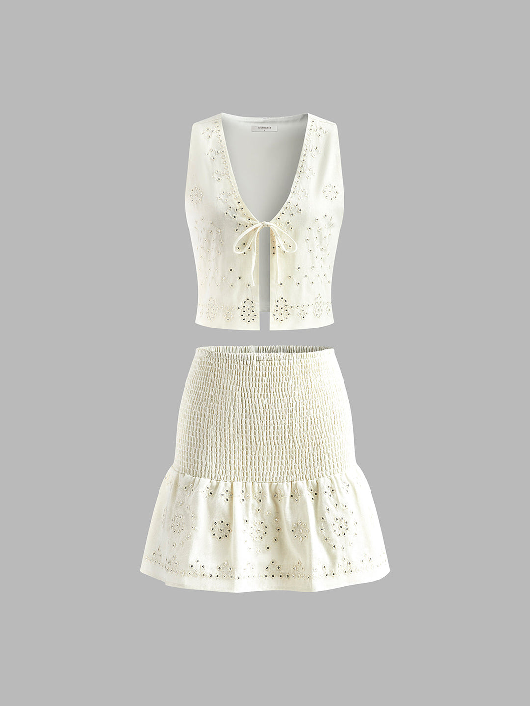 Dantelli Panelli Mini Etek Takımı - Svelte Chic