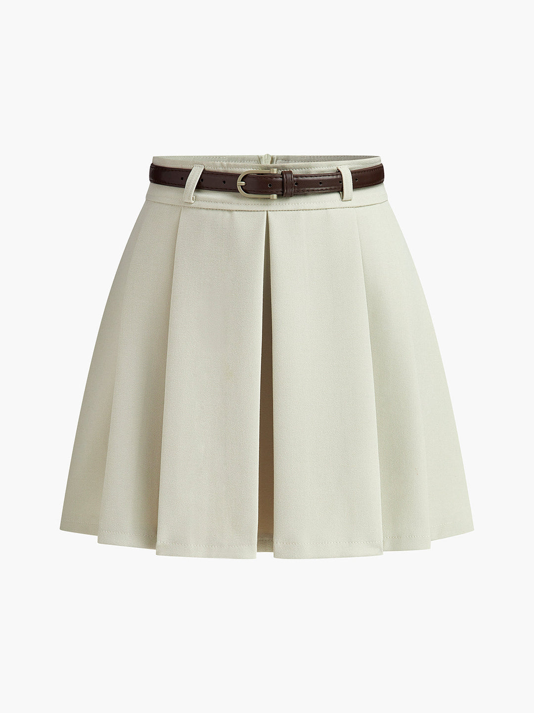 Kemerli Fermuarlı Plise Etek Svelte Chic