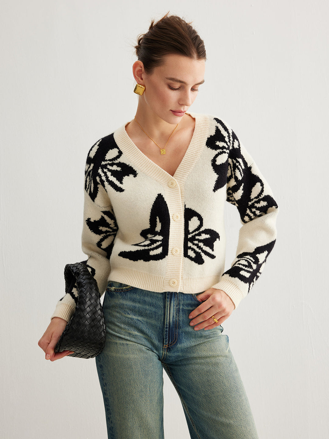 Kelebek desenli kısa hırka, Svelte Chic