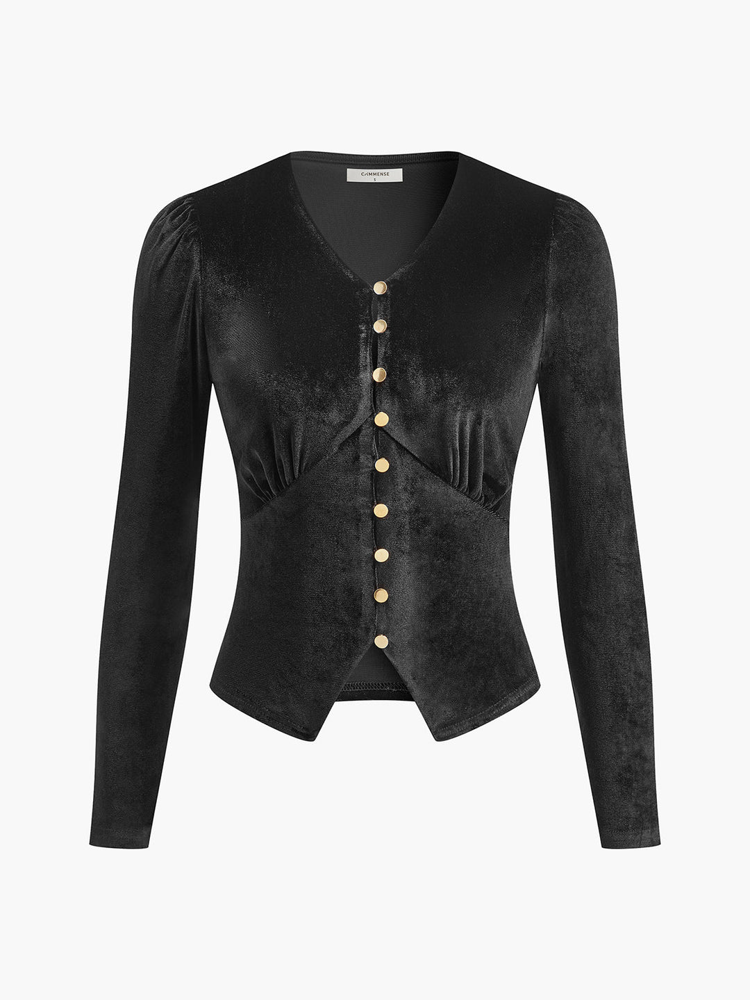 Kadife yırtmaç düğmeli bluz, Svelte Chic koleksiyonundan