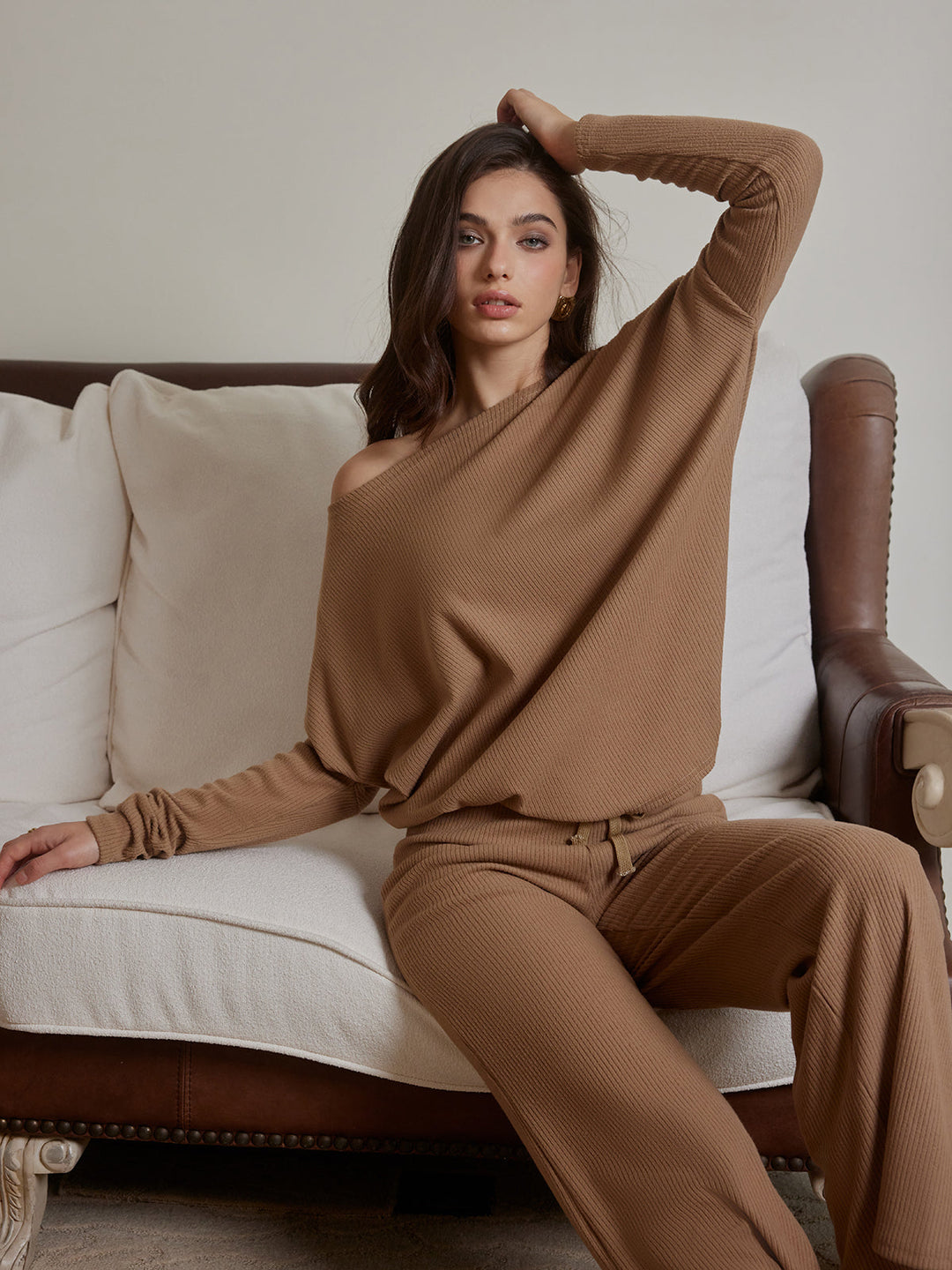 Kırışık Çekme İpli Elbise Pantolonu Takımı, Svelte Chic