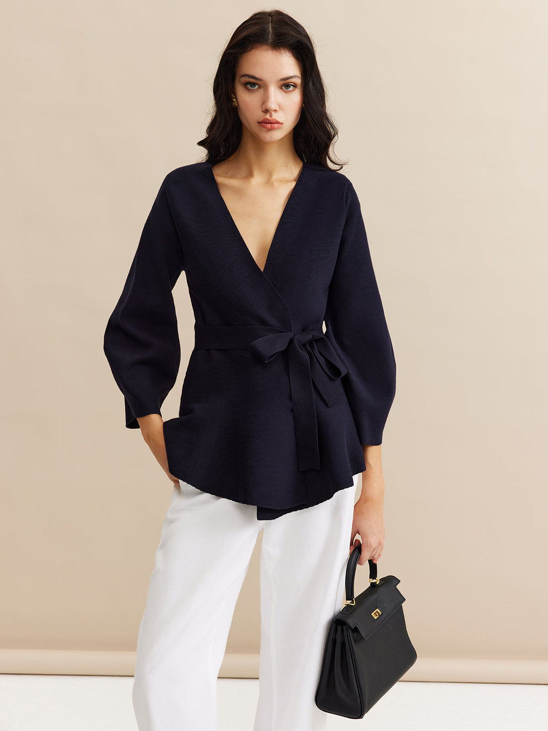 Kemerli Minimalist Sarma Hırka - Svelte Chic