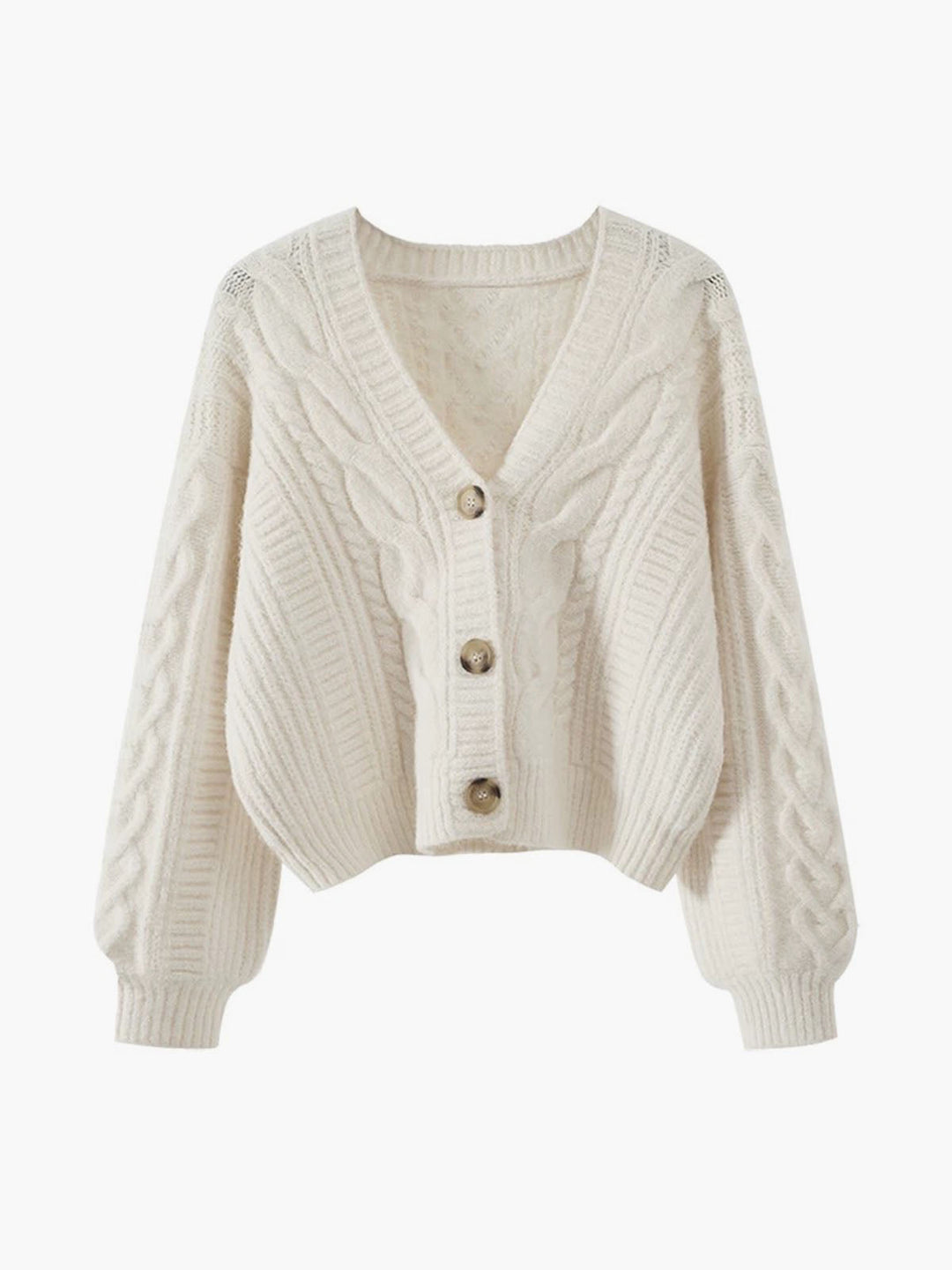 V Yaka Düğme Mekanizmalı Kablo Hırka görseli