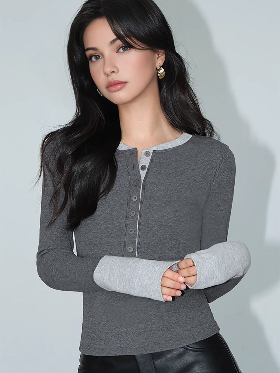 2'si 1 arada renk bloklu jarse üst