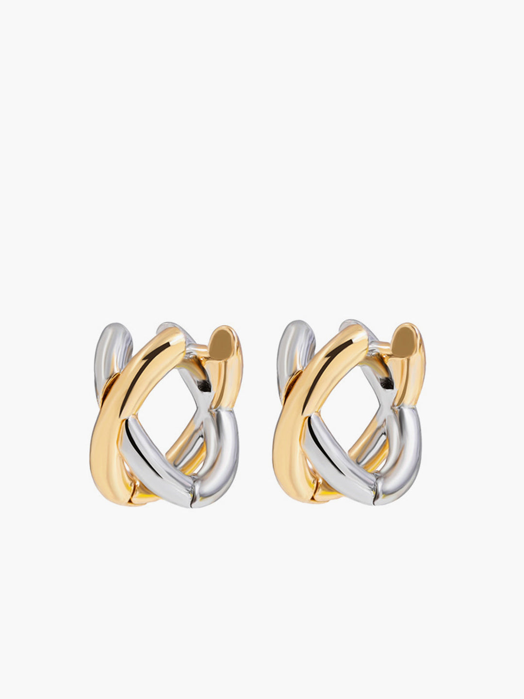 Two-Tone Criss Cross Ear Cuff, zarif ve modern tasarım