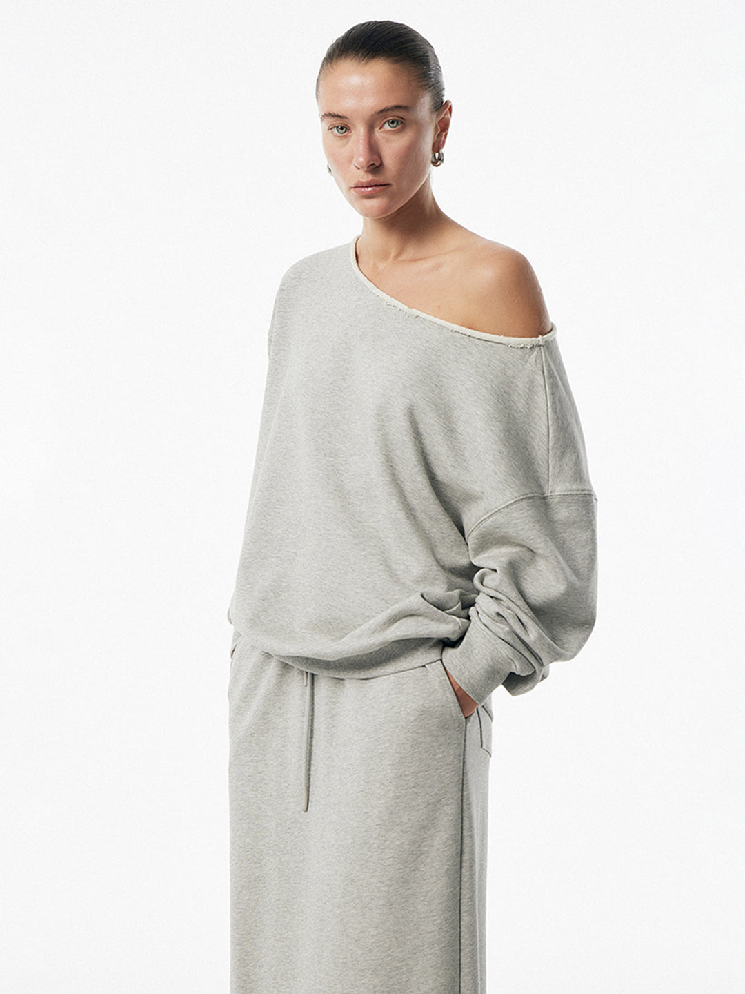 Asimetrik bağcıklı cepli etek takımı, Svelte Chic