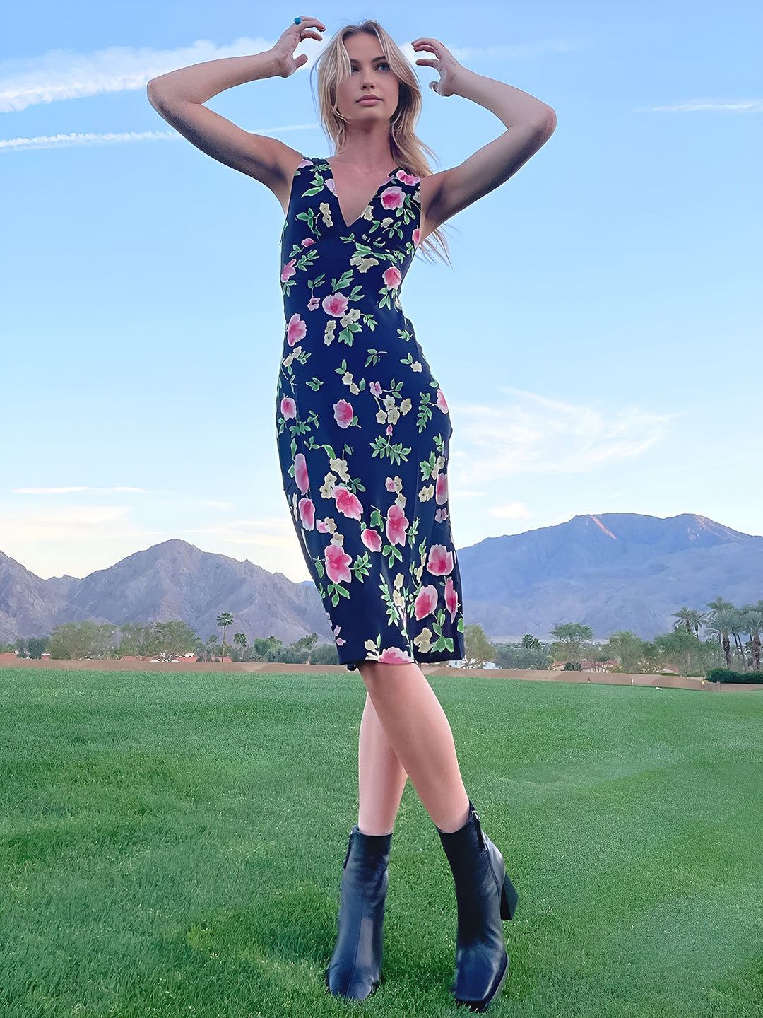 Bloom Çiçek Desenli Midi Elbise, Svelte Chic