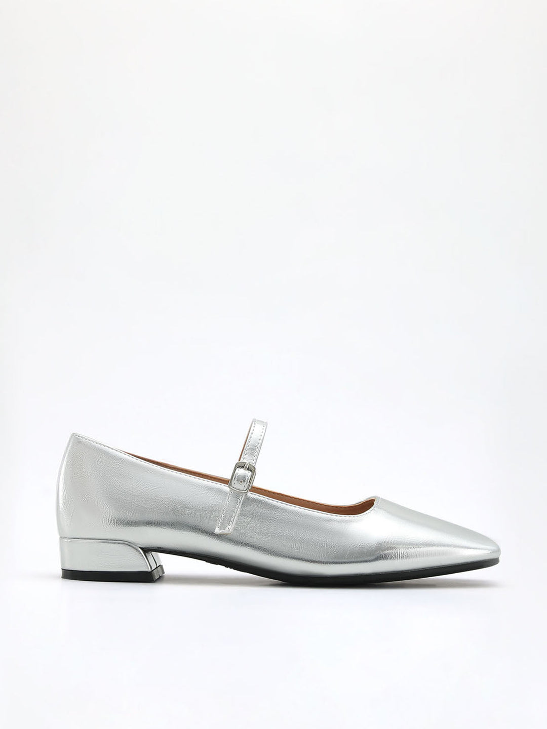 Kare burunlu blok topuklu Mary Jane ayakkabıları