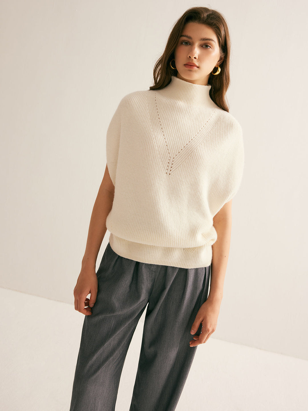 Şık yuvarlak yaka süveter, Svelte Chic