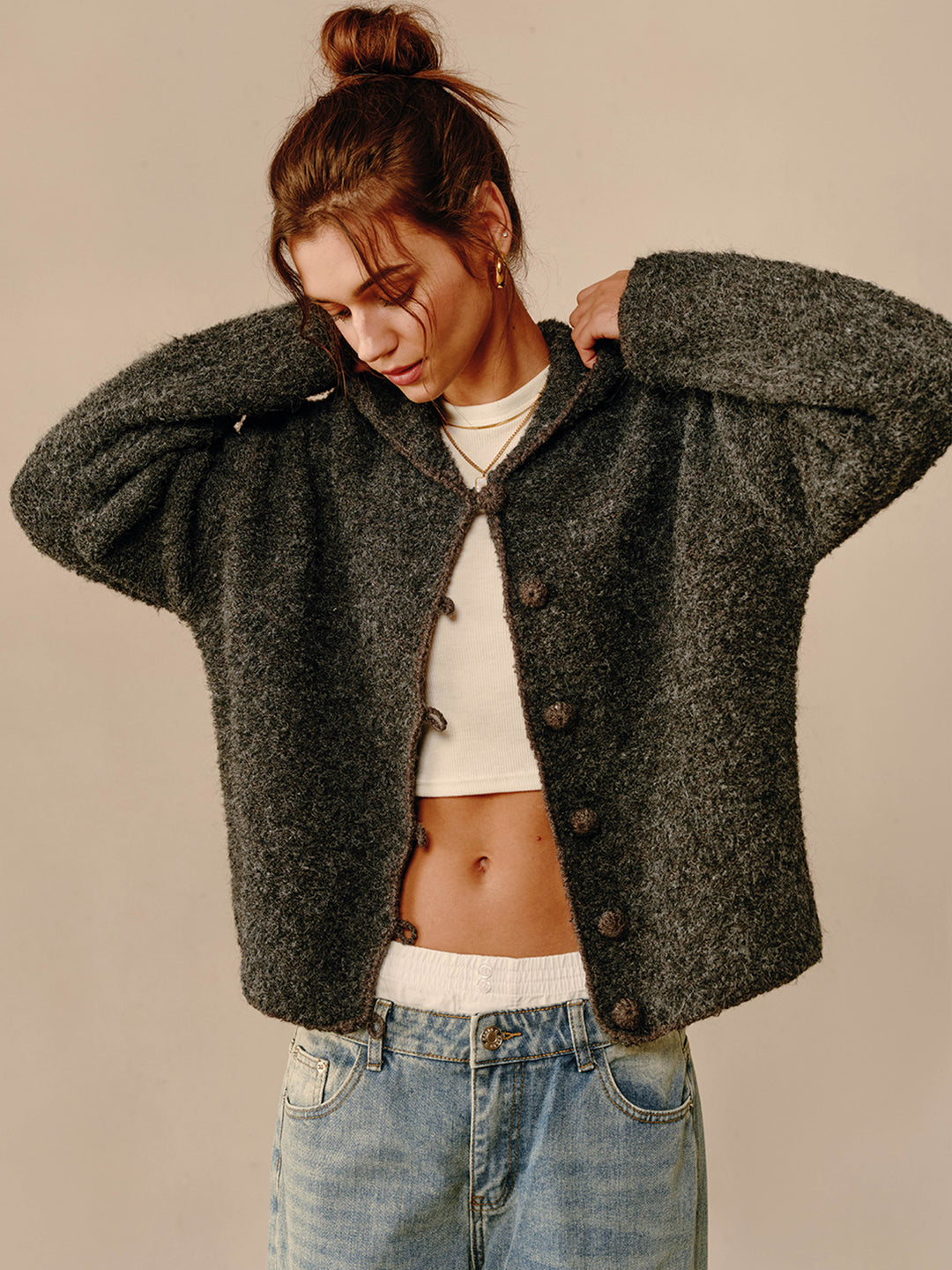 Svelte Chic Kapüşonlu Kısa Ceket, kadın modası