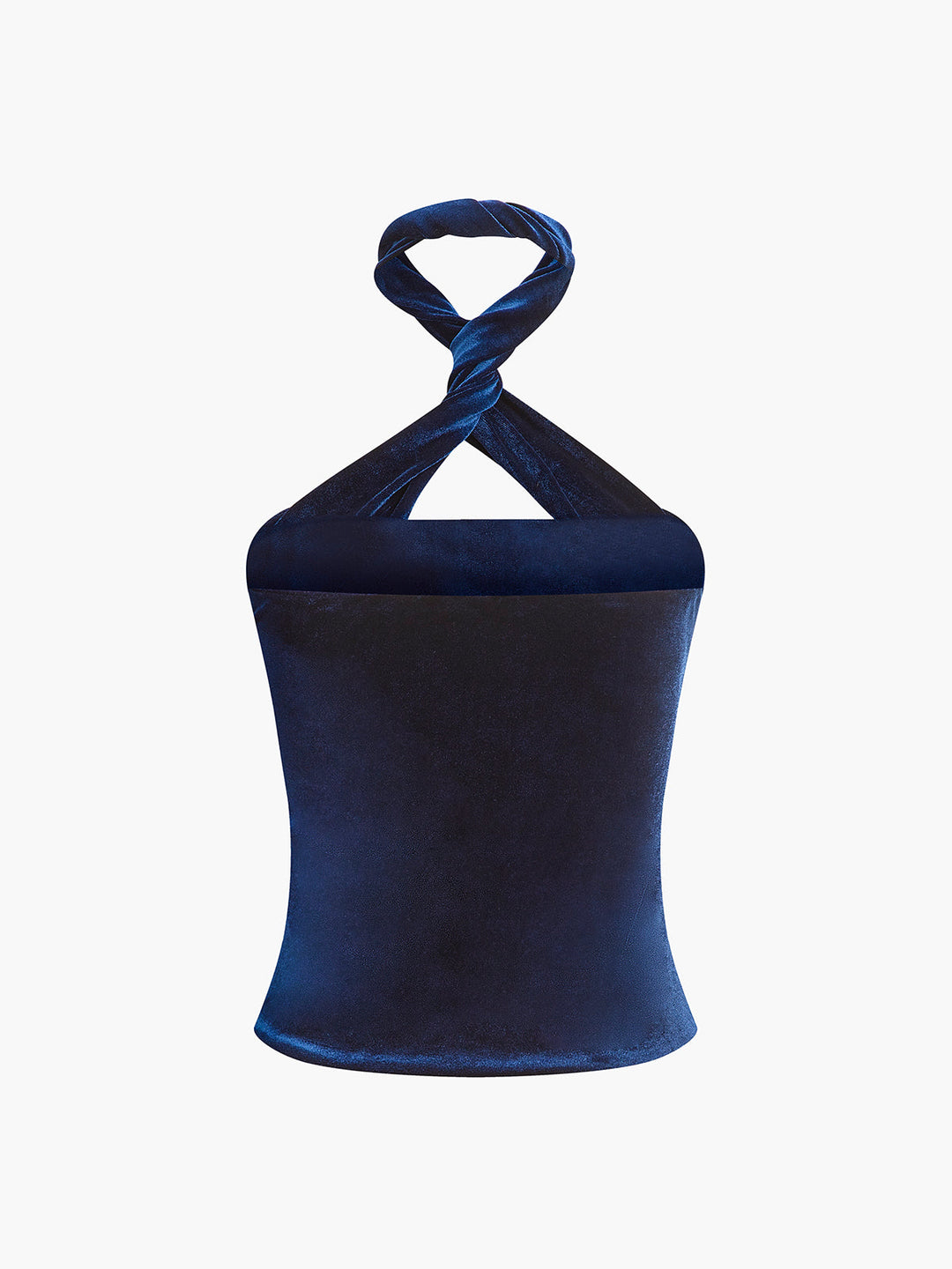 Lüks Kadife Halter Yaka Fermuarlı Üst, şık ve zarif tasarımıyla