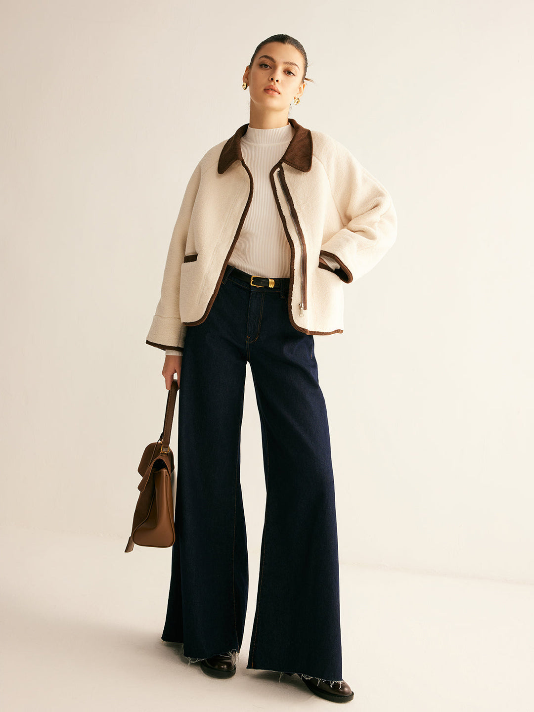 Zıt Bağlama Minky Ceket, Svelte Chic