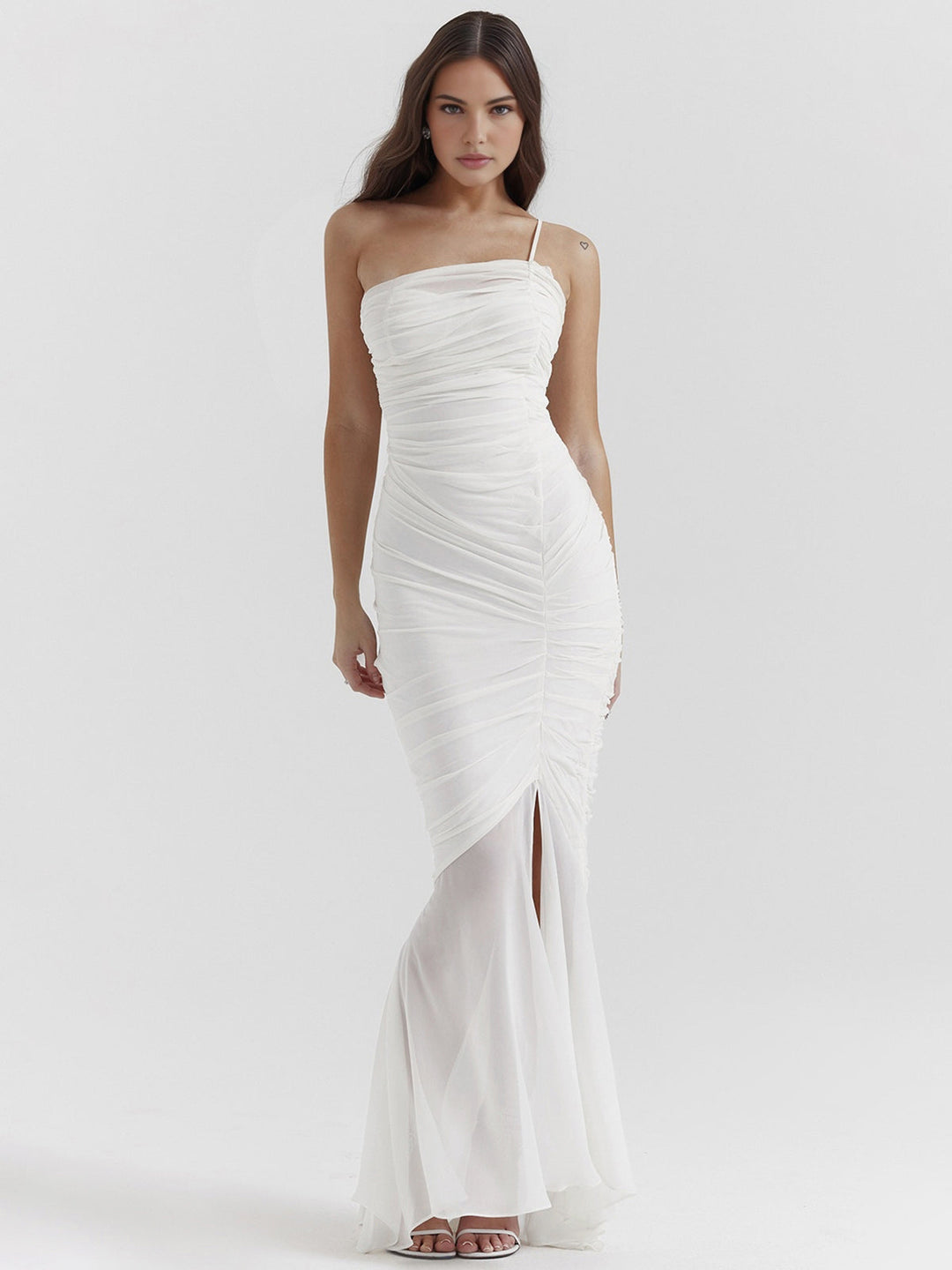 Tek Omuz Cami Uzun Elbise, Svelte Chic