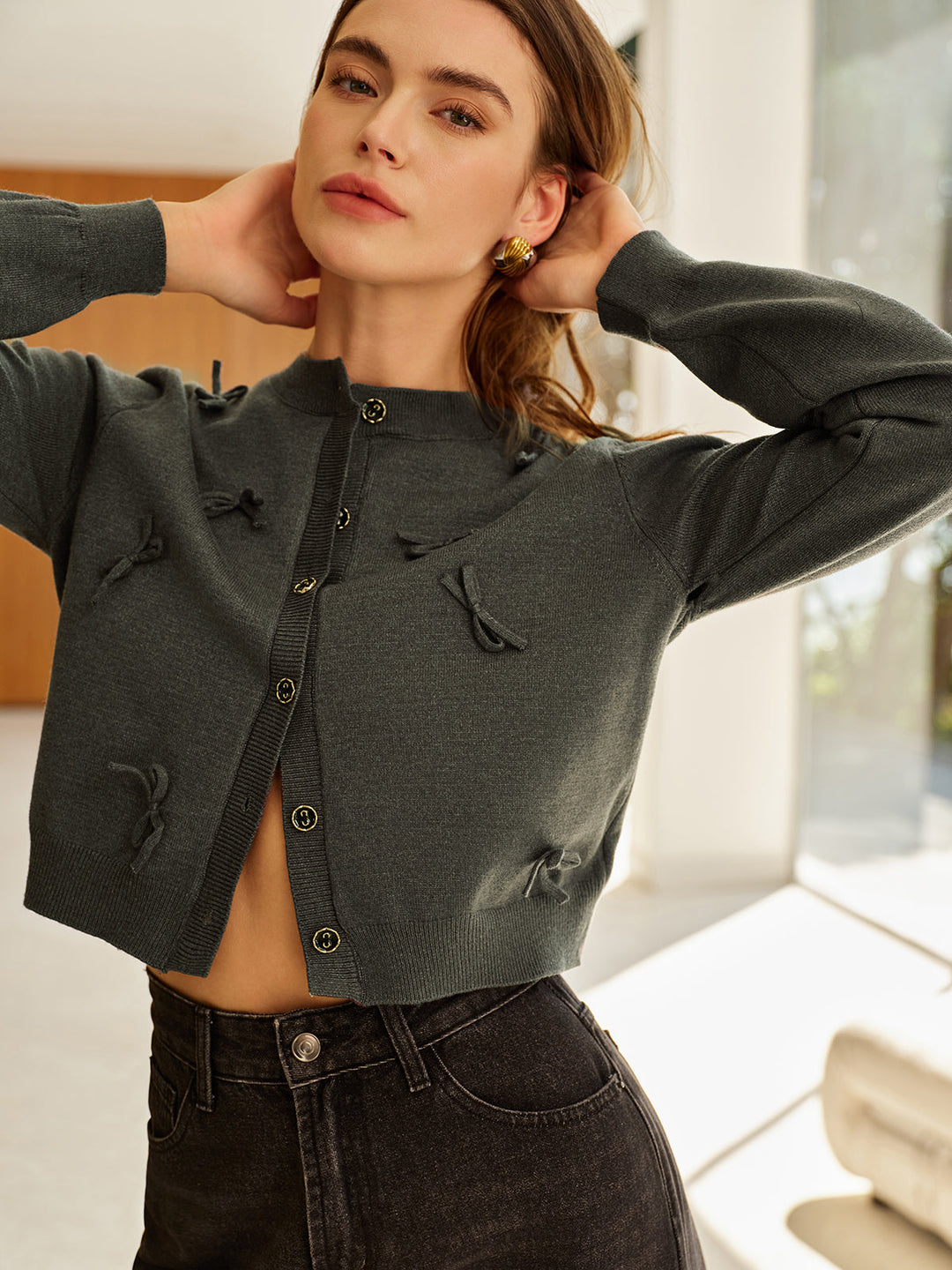 Fiyonk dekoratif kısa ceket, Svelte Chic