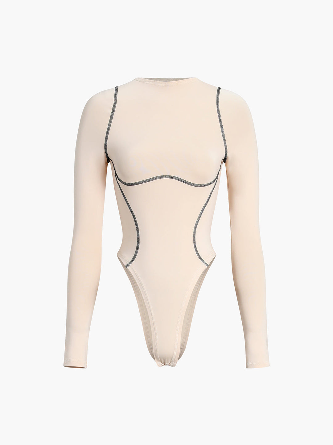 Kontrast Bağlamalı Uzun Kollu Body, Svelte Chic