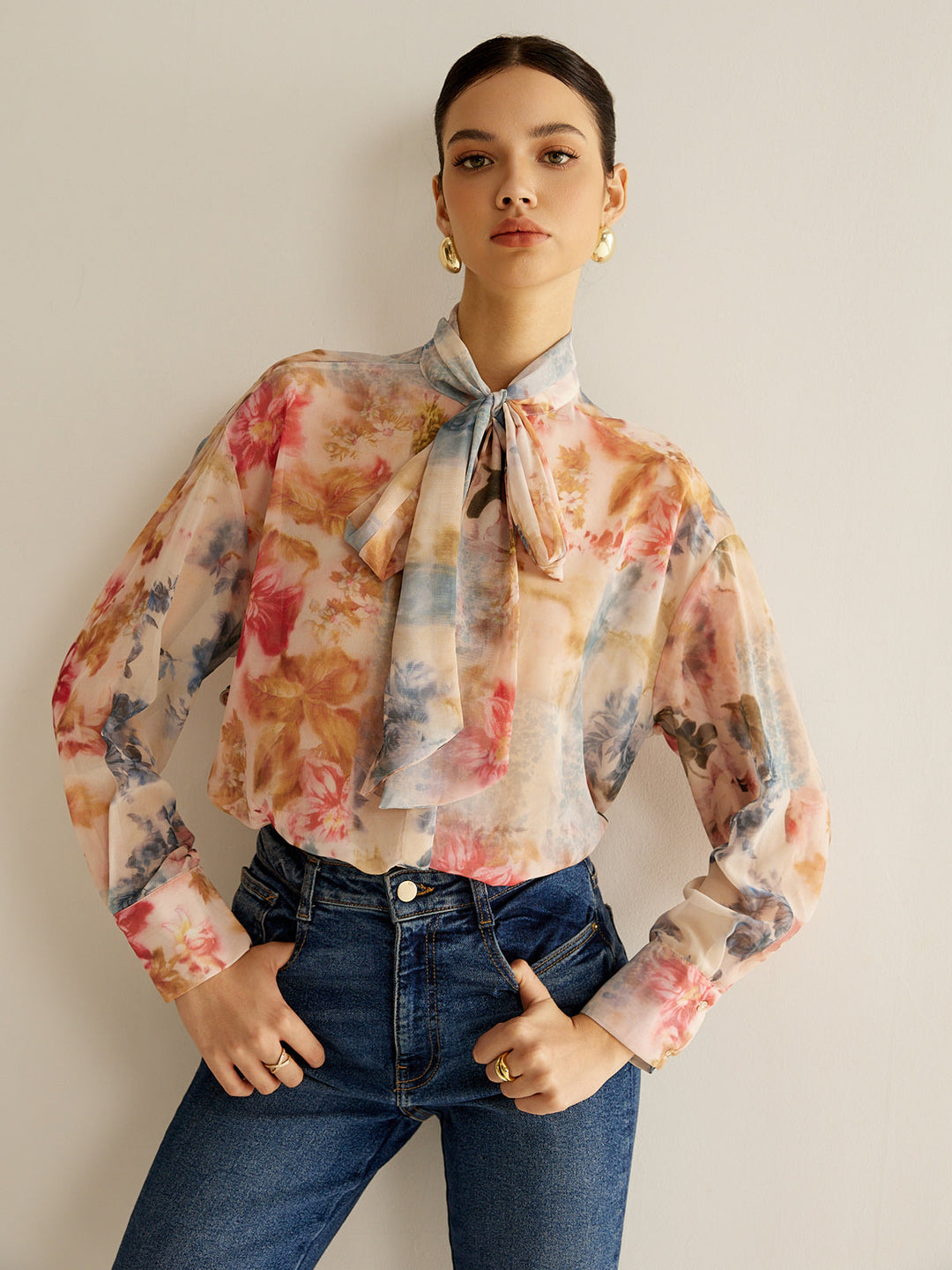 Romantik Kıravat Yaka İnce Gömlek, kadın modası, şifon gömlek