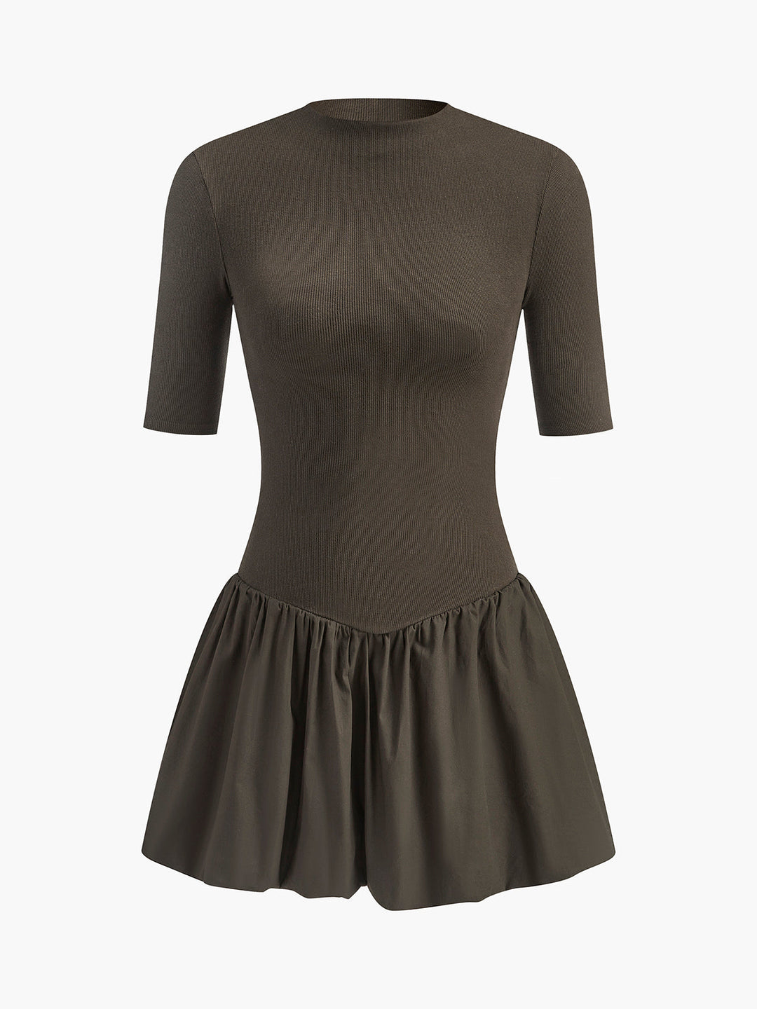 Yarım Kol Fırfır Panelli Elbise - Svelte Chic