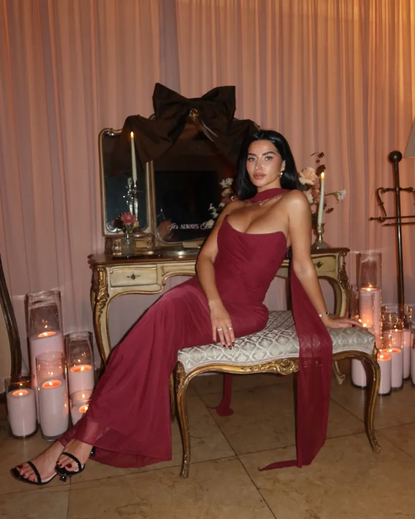 Aniyah | Askısız Bodycon Maxi Elbise