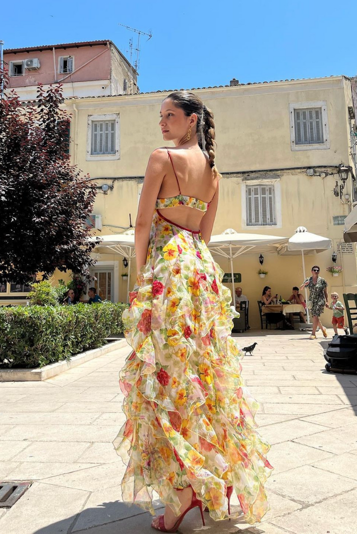 Saskia | Fırfırlı Maksi Elbise