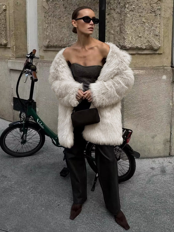 Oversize Kadın Yapay Kürk Palto