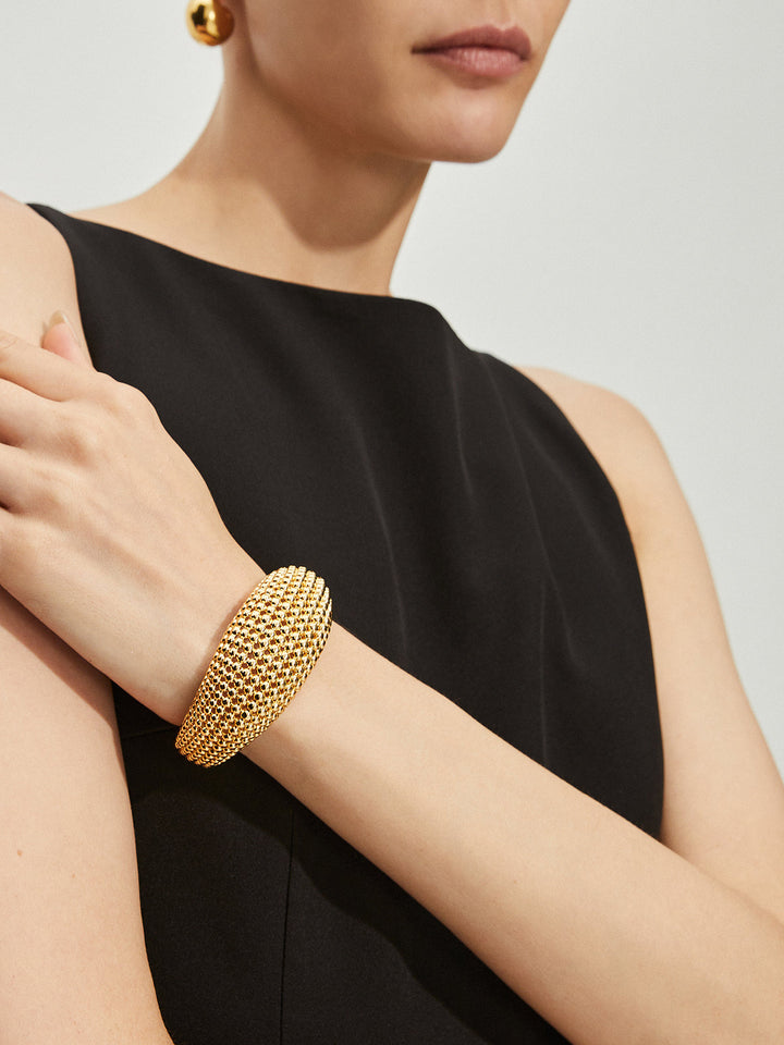 Vintage İçi Boş Boncuklu Açık Bileklik