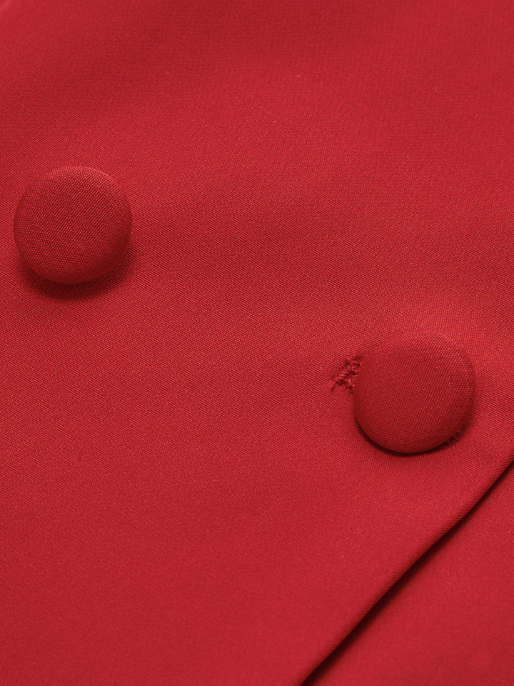 Kare Yaka Düğmeli Yelek