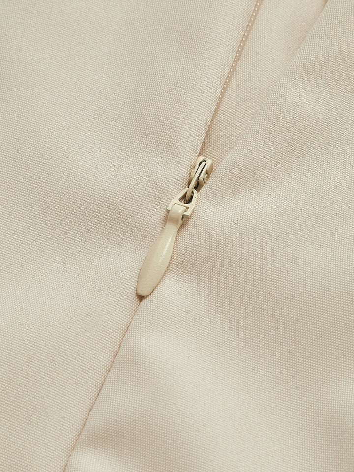 Sırtı Yırtmaçlı Puf Kollu Abiye Uzun Elbise