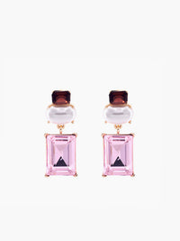 Geometrik Rhinestone Damla Küpe