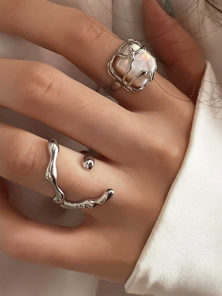 1 минималистичен пръстен с перла „Пълна луна“