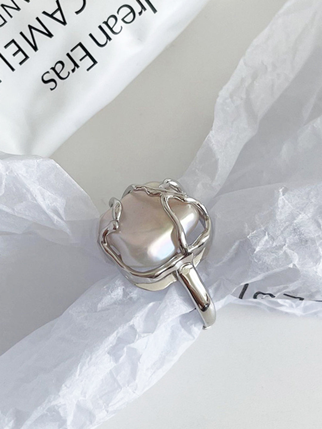 1 минималистичен пръстен с перла „Пълна луна“