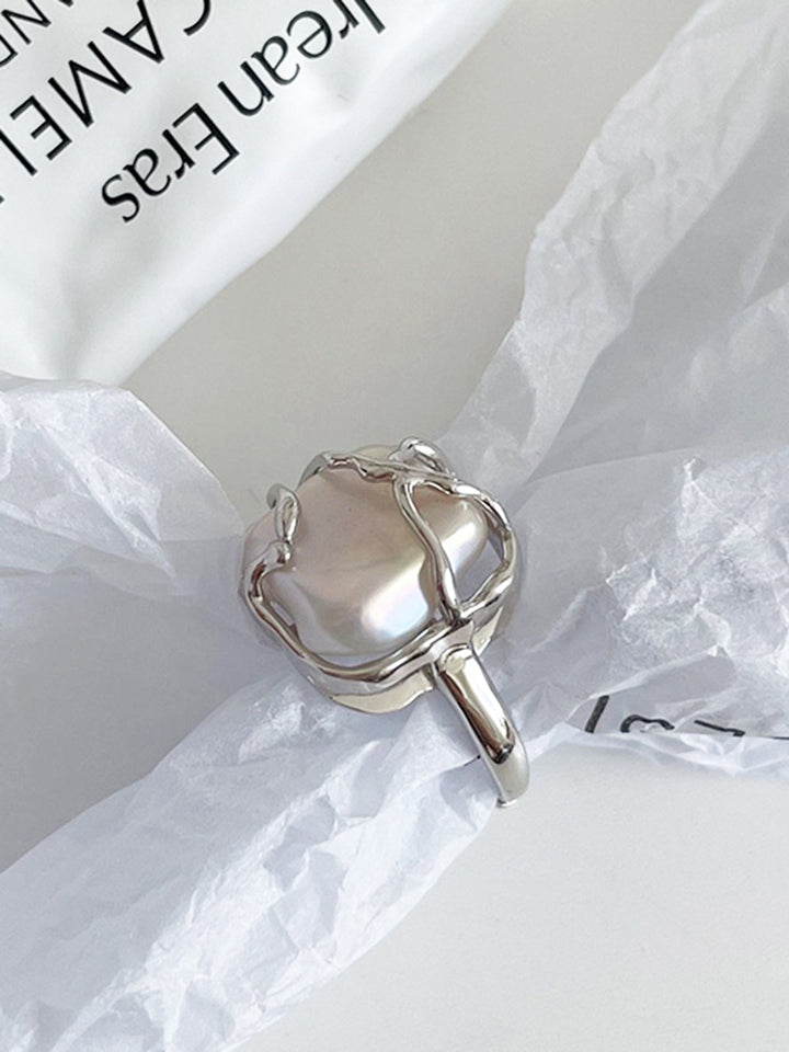 1 минималистичен пръстен с перла „Пълна луна“