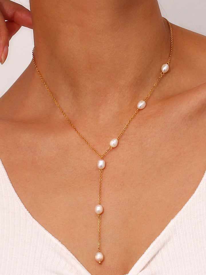 Y Şeklinde İnci Kolye Ucu Kolye