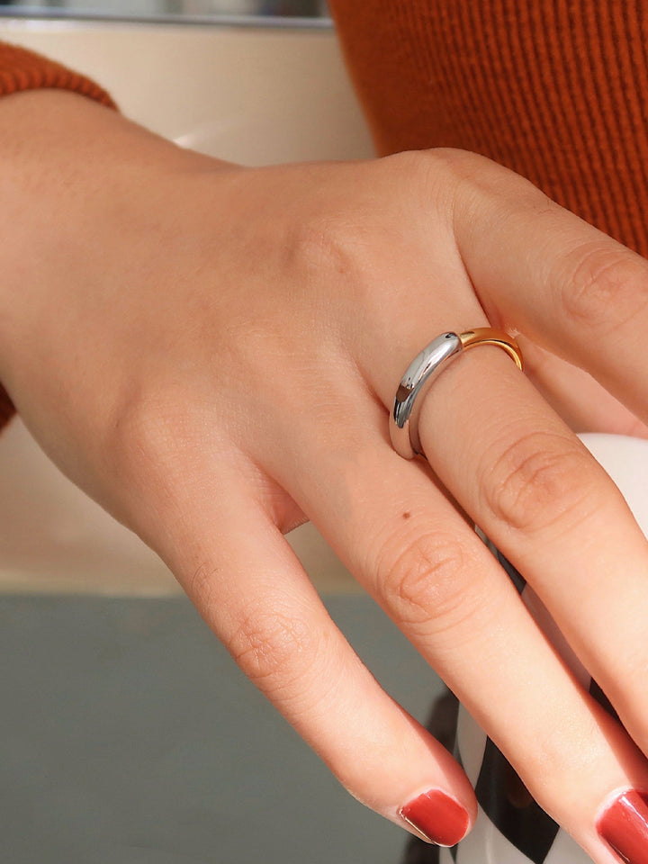 Двуцветен лъскав пръстен-халба